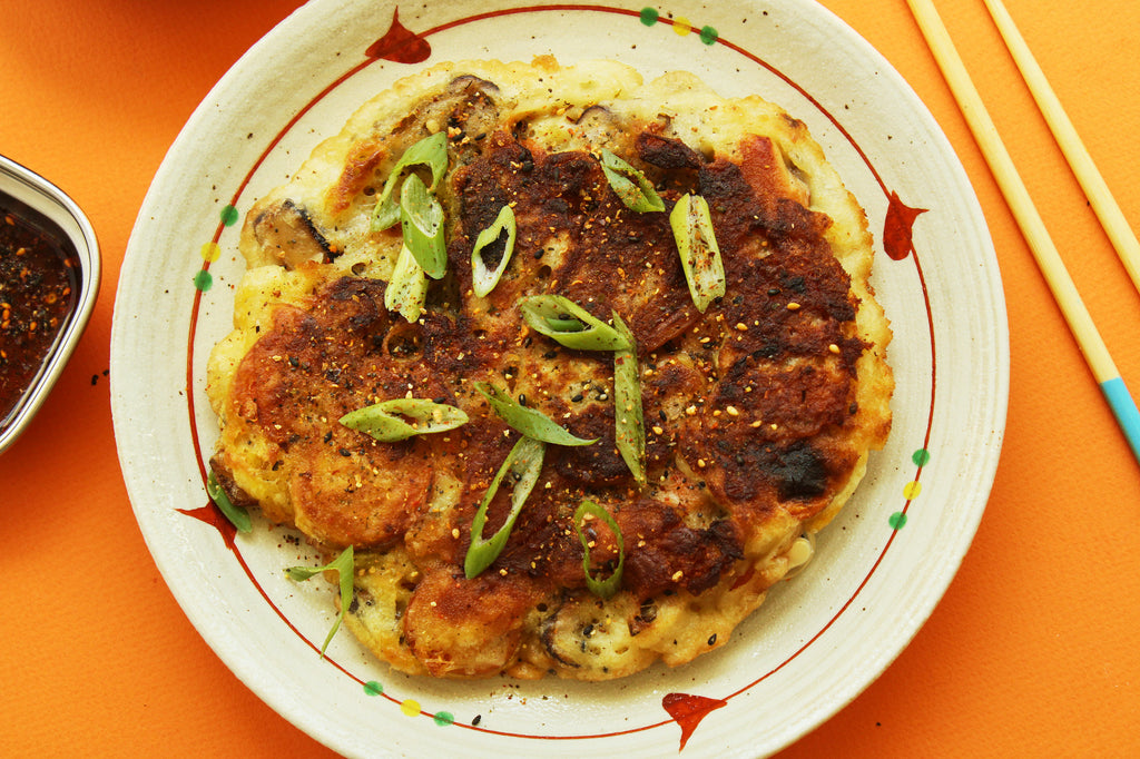 Kourtney's Korean Savory Pancake with Yuzu 7-Spice Blend (Shichimi Togarashi)